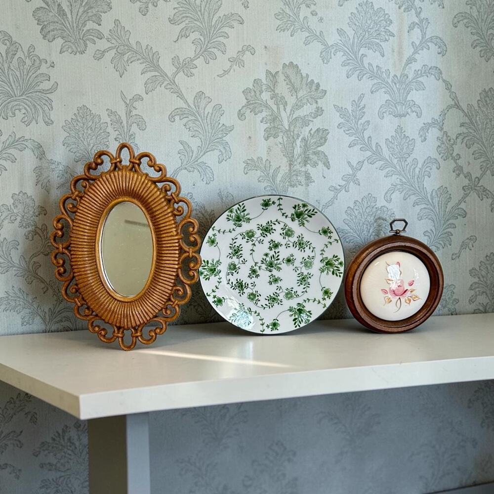 Vintage Cottagecore Wall Hanging Set, Curated Gallery Wall, Set of 3
